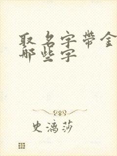 取名字带金的有哪些字