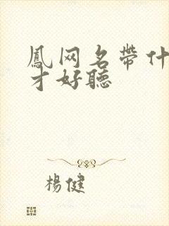 凤网名带什么字才好听封面