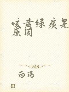 咳黄绿痰是什么原因