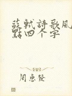 苏轼诗歌风格特点四个字