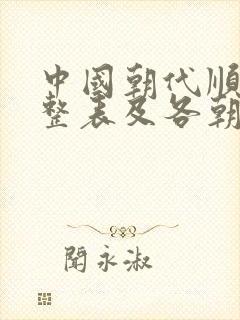 中国朝代顺序完整表及各朝时间封面