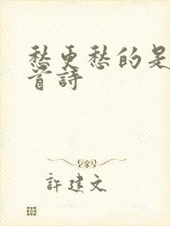 愁更愁的是哪一首诗封面