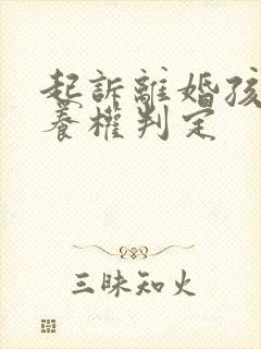 起诉离婚孩子抚养权判定