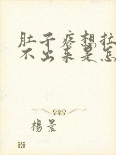 肚子疼想拉屎拉不出来是怎么回事