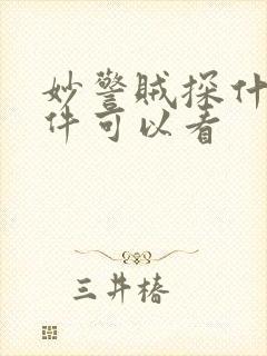 妙警贼探什么软件可以看