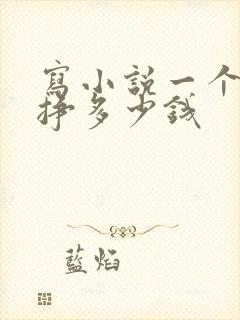 写小说一个月能挣多少钱