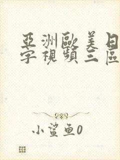 亚洲欧美日韩中字视频三区封面