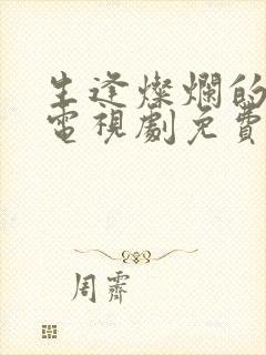 生逢灿烂的日子电视剧免费观看封面