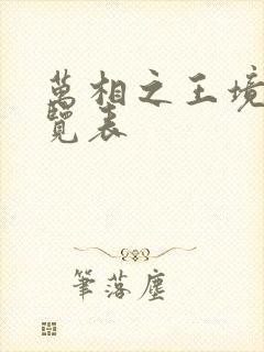 万相之王境界一览表