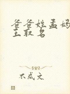 爸爸姓孟妈妈姓王取名