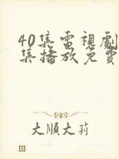 40集电视剧全集播放免费观看