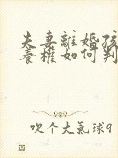 夫妻离婚孩子抚养权如何判决