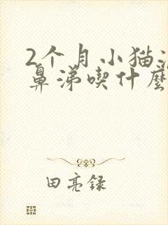 2个月小猫流黄鼻涕吃什么药封面