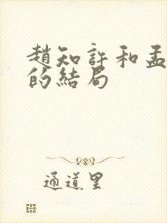 赵知许和孟文慎的结局