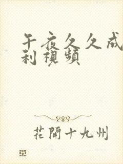 午夜久久成人福利视频