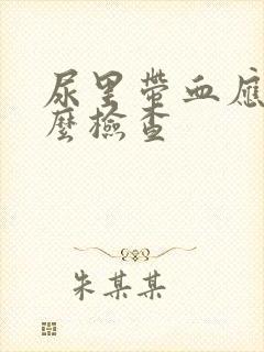 尿里带血应做什么检查