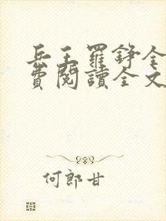 兵王罗铮全文免费阅读全文封面