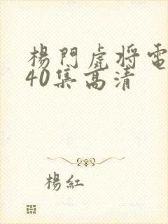 杨门虎将电视剧40集高清