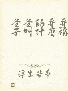 爸爸的哥哥的妻子叫什么称呼