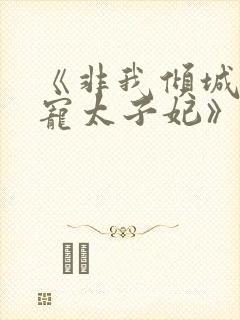 《非我倾城:独宠太子妃》封面