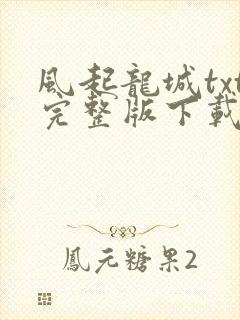 风起龙城txt完整版下载