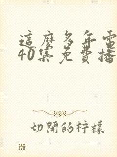 这么多年电视剧40集免费播放