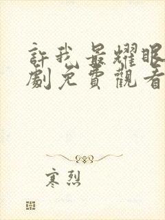 许我最耀眼电视剧免费观看高清