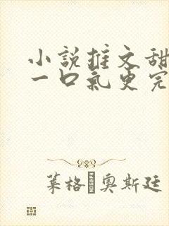 小说推文甜宠文一口气更完封面