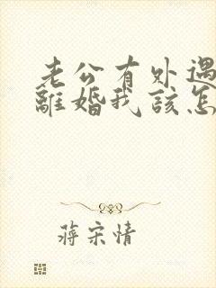 老公有外遇提出离婚我该怎么办