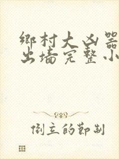 乡村大凶器红杏出墙完整小说免费