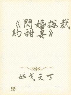 《闪婚总裁的契约甜妻》