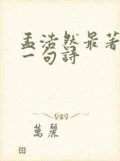 孟浩然最著名的一句诗