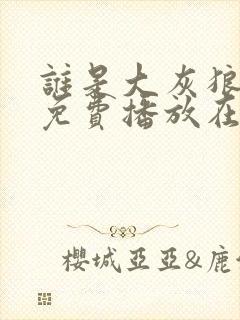 谁是大灰狼全集免费播放在线观看