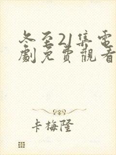 冬至21集电视剧免费观看封面