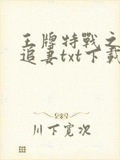 王牌特战之权少追妻txt下载完本