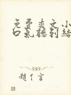 免费爽文小说一口气听到结局