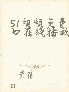 51视频免费入口在线播放