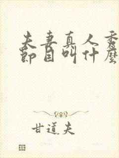 夫妻真人秀综艺节目叫什么