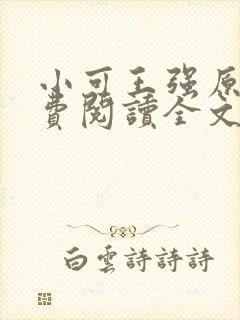 小可王强原文免费阅读全文最新章节封面