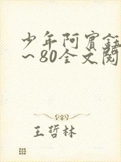 少年阿宾钰慧1～80全文阅读目录