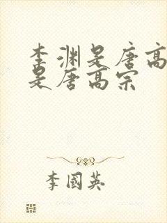 李渊是唐高祖还是唐高宗