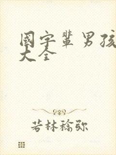 国字辈男孩取名大全