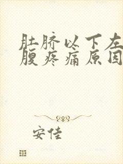 肚脐以下左侧小腹疼痛原因