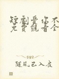 短剧爱你不逢时免费观看全集高清封面