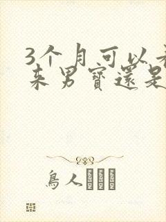 3个月可以看出来男宝还是女宝吗?