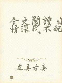 全文阅读 你的情深我不配封面