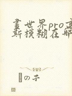 画世界pro高斯模糊在哪封面