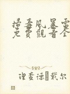 扫毒风暴电视剧免费观看全集