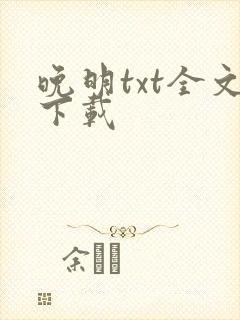 晚明txt全文下载封面