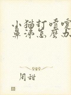 小猫打喷嚏流脓鼻涕怎么办